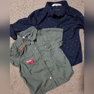 Bundle of 2 Toddler Boys Shirts Size 2T Short Sleeve Button Down